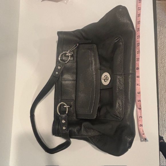 GENUINE COACH Penelope Black Leather Carry All Satchel Bag - Picture 1 of 8